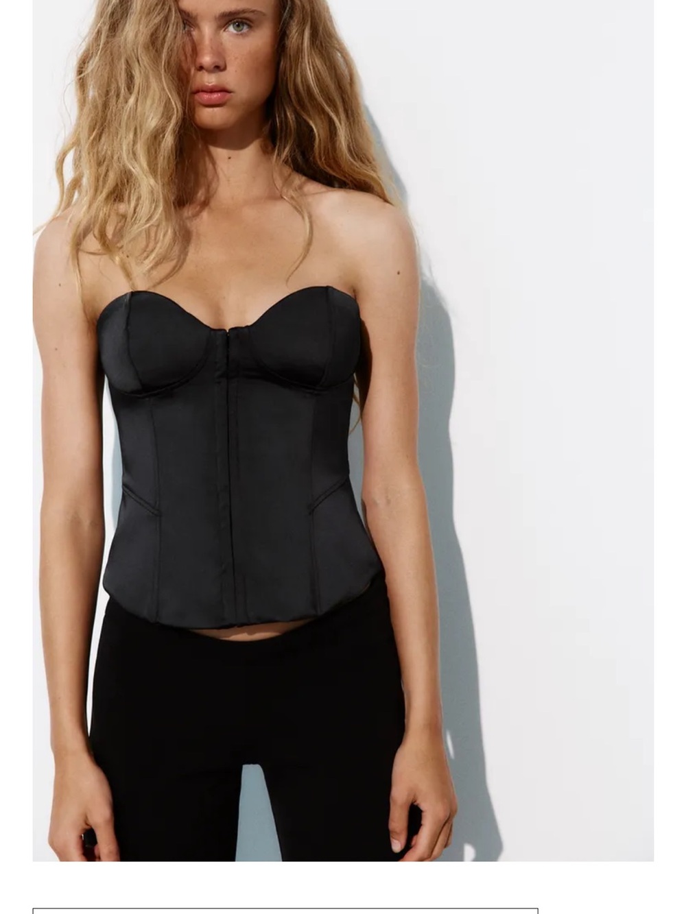 ZARA Strapless Satin Corset Top